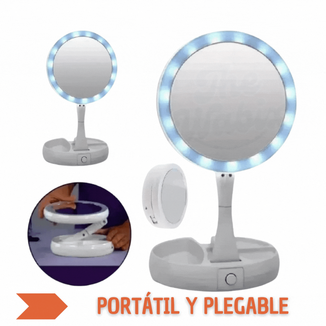 SHINEZOOM™ Espejo Doble + LED + Aumento x10