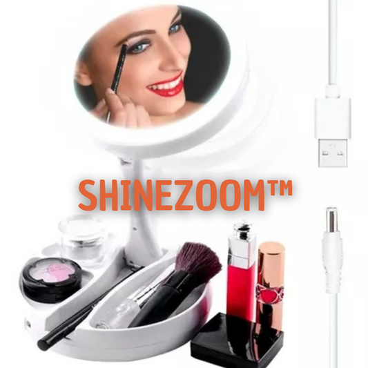 SHINEZOOM™   Espejo Doble + LED + Aumento x10